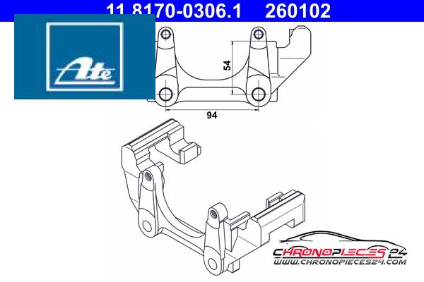 Achat de ATE 11.8170-0306.1 Support, étrier de frein pas chères