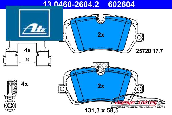 Achat de ATE 13.0460-2604.2 Kit de plaquettes de frein, frein à disque pas chères