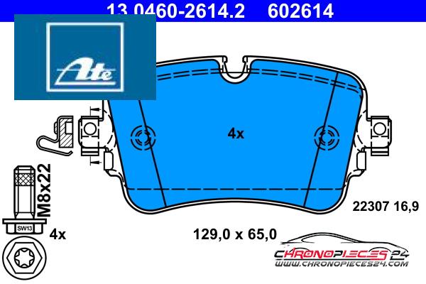 Achat de ATE 13.0460-2614.2 Kit de plaquettes de frein, frein à disque pas chères