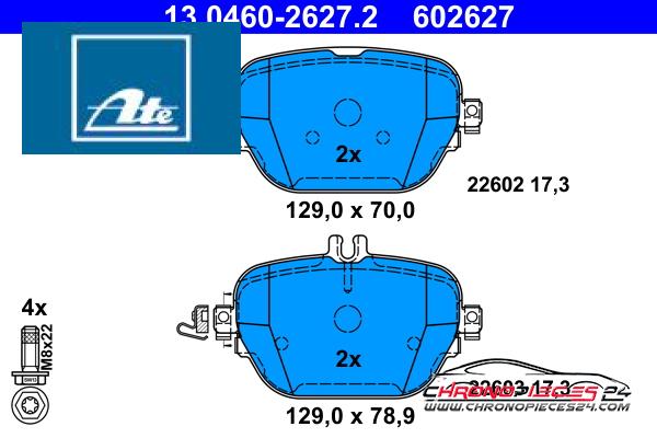 Achat de ATE 13.0460-2627.2 Kit de plaquettes de frein, frein à disque pas chères