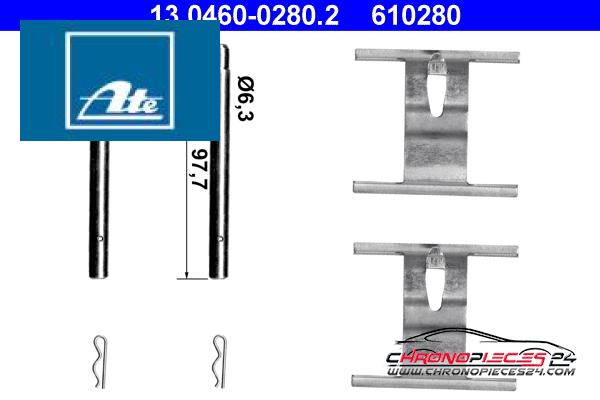 Achat de ATE 13.0460-0280.2 Kit d'accessoires, plaquette de frein à disque pas chères