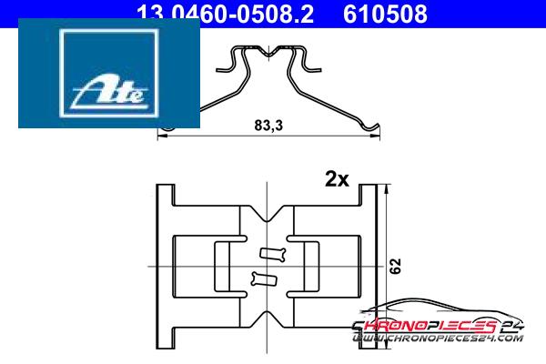 Achat de ATE 13.0460-0508.2 Kit d'accessoires, plaquette de frein à disque  pas chères