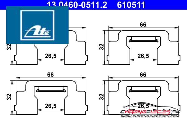 Achat de ATE 13.0460-0511.2 Kit d'accessoires, plaquette de frein à disque  pas chères