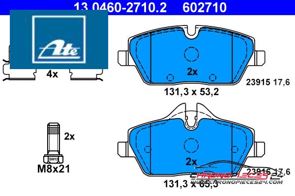 Achat de ATE 13.0460-2710.2 Kit de plaquettes de frein, frein à disque pas chères