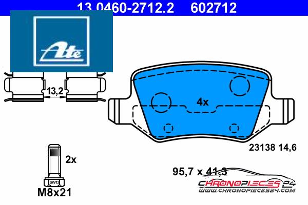 Achat de ATE 13.0460-2712.2 Kit de plaquettes de frein, frein à disque pas chères