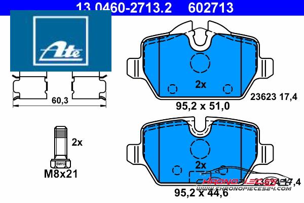 Achat de ATE 13.0460-2713.2 Kit de plaquettes de frein, frein à disque pas chères