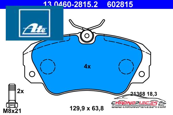 Achat de ATE 13.0460-2815.2 Kit de plaquettes de frein, frein à disque pas chères