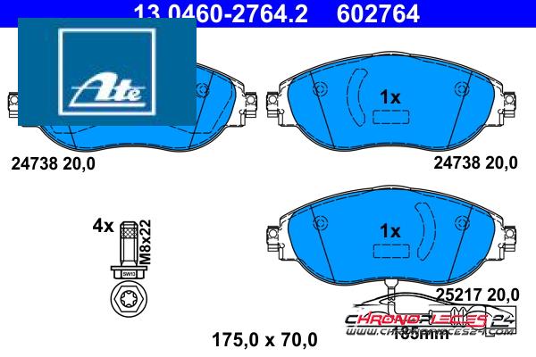 Achat de ATE 13.0460-2764.2 Kit de plaquettes de frein, frein à disque pas chères