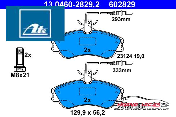 Achat de ATE 13.0460-2829.2 Kit de plaquettes de frein, frein à disque pas chères