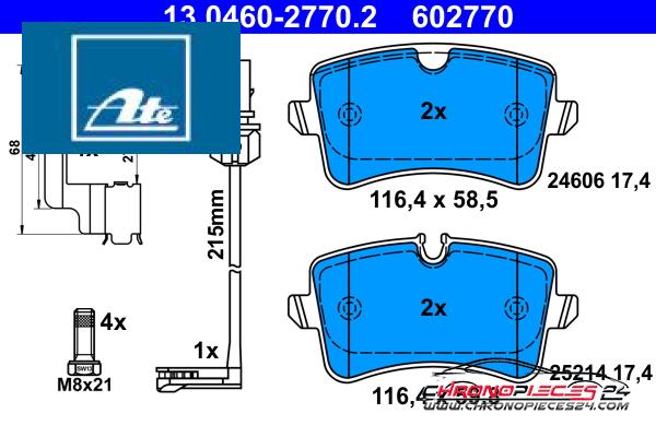 Achat de ATE 13.0460-2770.2 Kit de plaquettes de frein, frein à disque pas chères