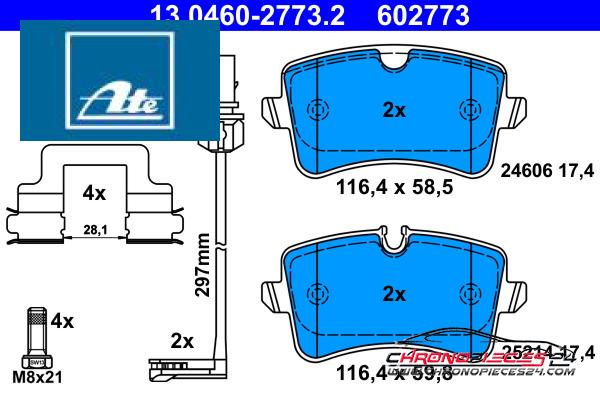 Achat de ATE 13.0460-2773.2 Kit de plaquettes de frein, frein à disque pas chères