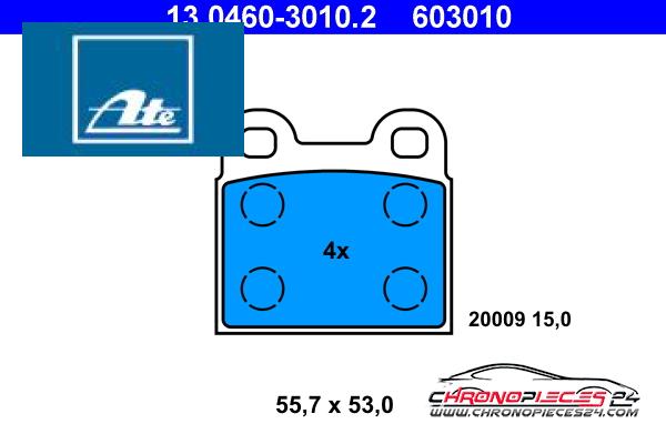 Achat de ATE 13.0460-3010.2 Kit de plaquettes de frein, frein à disque pas chères