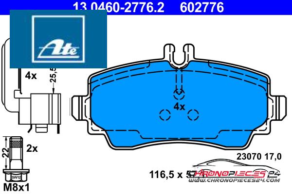 Achat de ATE 13.0460-2776.2 Kit de plaquettes de frein, frein à disque pas chères