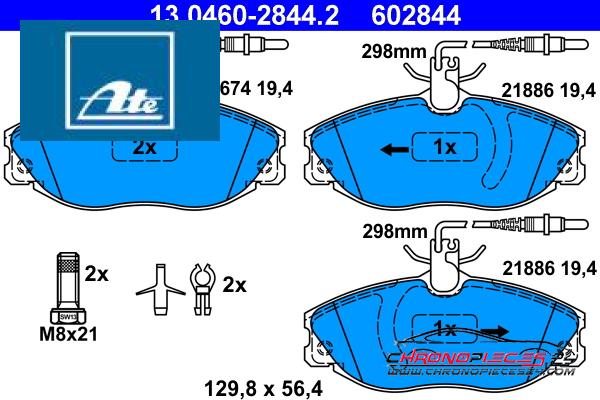 Achat de ATE 13.0460-2844.2 Kit de plaquettes de frein, frein à disque pas chères