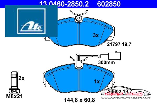 Achat de ATE 13.0460-2850.2 Kit de plaquettes de frein, frein à disque pas chères