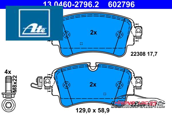 Achat de ATE 13.0460-2796.2 Kit de plaquettes de frein, frein à disque pas chères