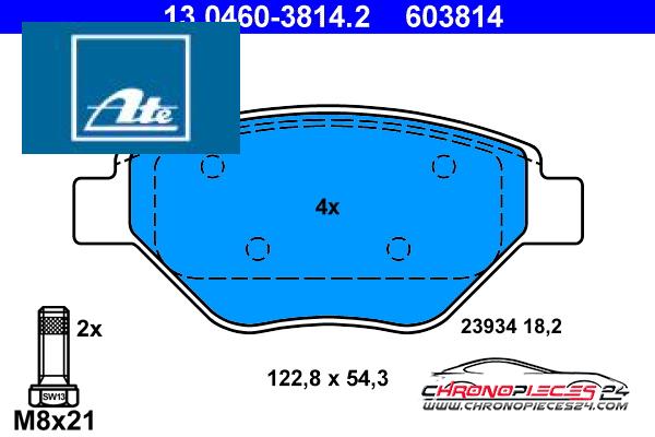 Achat de ATE 13.0460-3814.2 Kit de plaquettes de frein, frein à disque pas chères