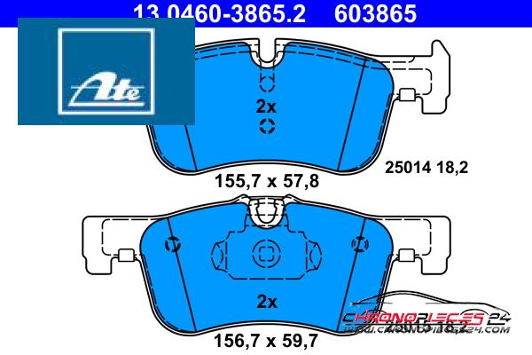 Achat de ATE 13.0460-3865.2 Kit de plaquettes de frein, frein à disque pas chères