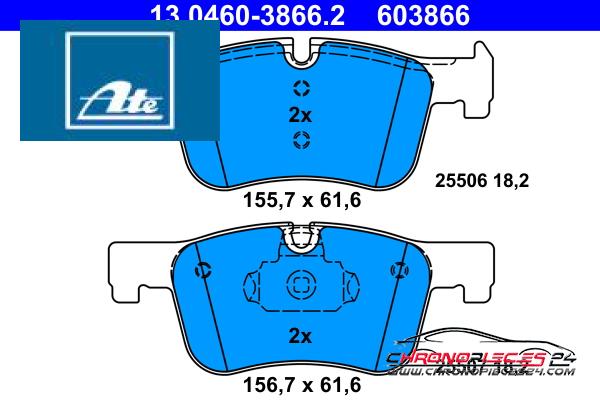 Achat de ATE 13.0460-3866.2 Kit de plaquettes de frein, frein à disque pas chères