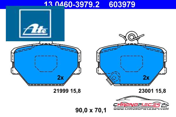 Achat de ATE 13.0460-3979.2 Kit de plaquettes de frein, frein à disque pas chères