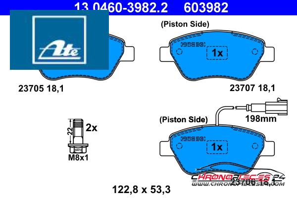 Achat de ATE 13.0460-3982.2 Kit de plaquettes de frein, frein à disque pas chères