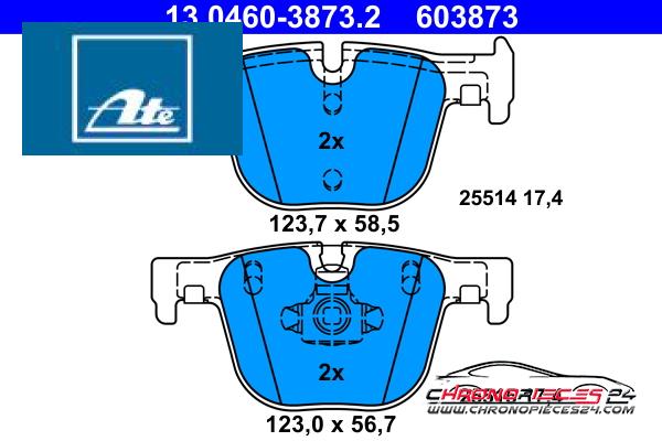 Achat de ATE 13.0460-3873.2 Kit de plaquettes de frein, frein à disque pas chères