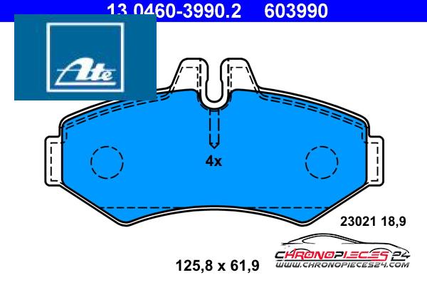 Achat de ATE 13.0460-3990.2 Kit de plaquettes de frein, frein à disque pas chères