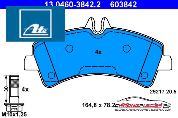 Achat de ATE 13.0460-3842.2 Kit de plaquettes de frein, frein à disque pas chères