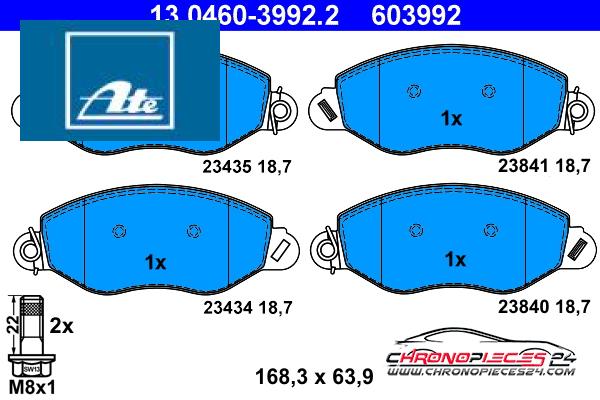 Achat de ATE 13.0460-3992.2 Kit de plaquettes de frein, frein à disque pas chères