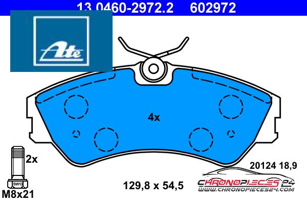 Achat de ATE 13.0460-2972.2 Kit de plaquettes de frein, frein à disque pas chères