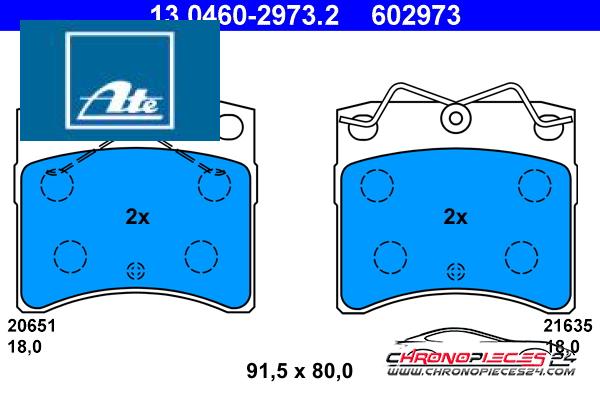 Achat de ATE 13.0460-2973.2 Kit de plaquettes de frein, frein à disque pas chères