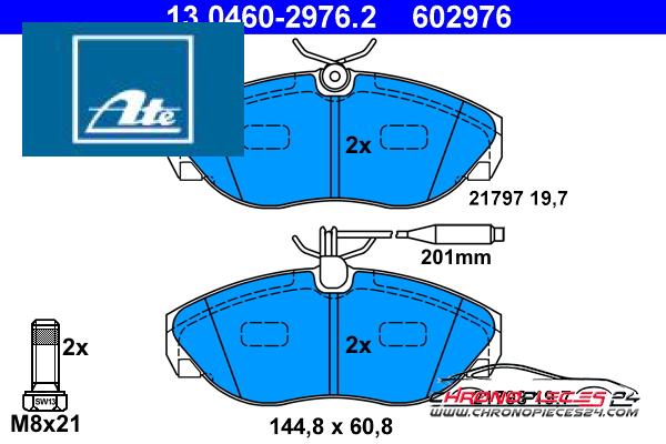 Achat de ATE 13.0460-2976.2 Kit de plaquettes de frein, frein à disque pas chères