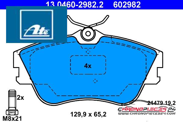 Achat de ATE 13.0460-2982.2 Kit de plaquettes de frein, frein à disque pas chères