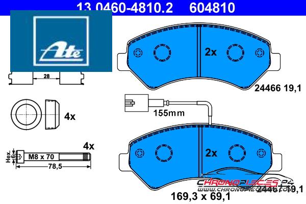 Achat de ATE 13.0460-4810.2 Kit de plaquettes de frein, frein à disque pas chères