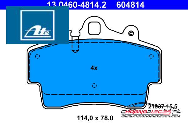 Achat de ATE 13.0460-4814.2 Kit de plaquettes de frein, frein à disque pas chères