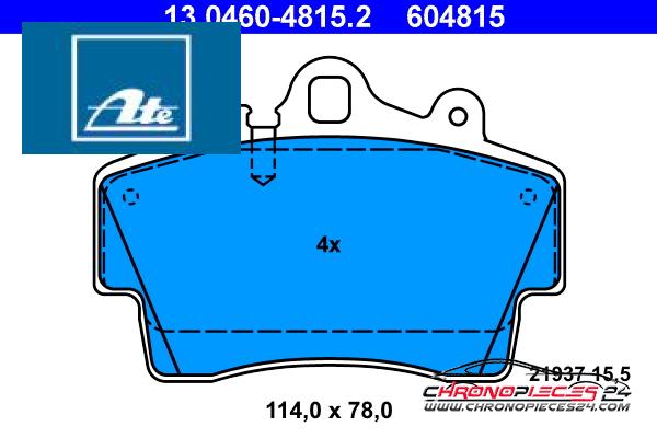 Achat de ATE 13.0460-4815.2 Kit de plaquettes de frein, frein à disque pas chères