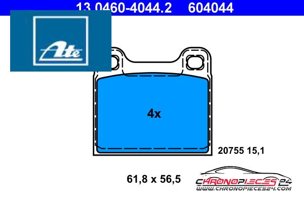 Achat de ATE 13.0460-4044.2 Kit de plaquettes de frein, frein à disque pas chères