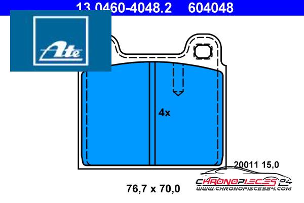 Achat de ATE 13.0460-4048.2 Kit de plaquettes de frein, frein à disque pas chères