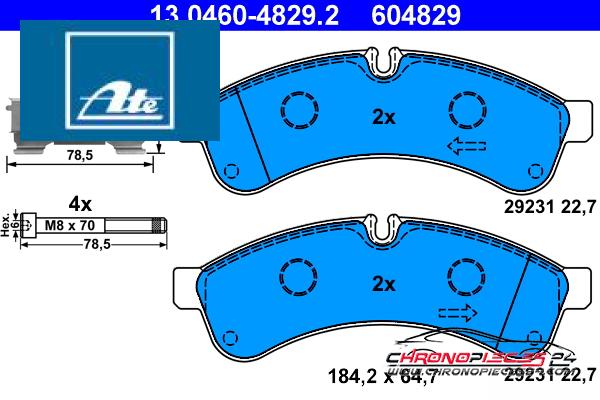 Achat de ATE 13.0460-4829.2 Kit de plaquettes de frein, frein à disque pas chères