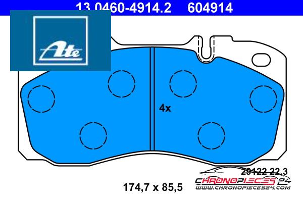 Achat de ATE 13.0460-4914.2 Kit de plaquettes de frein, frein à disque pas chères