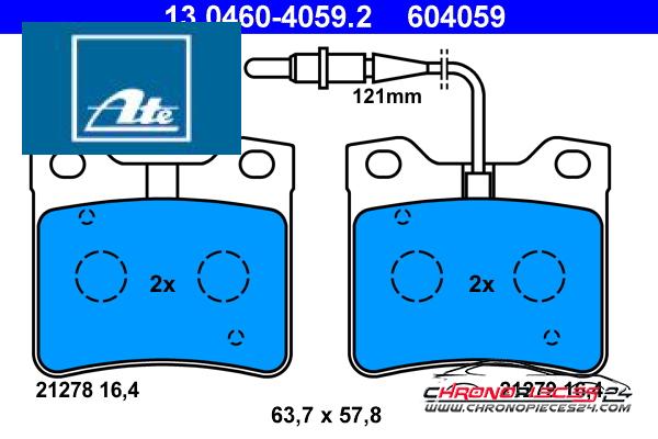 Achat de ATE 13.0460-4059.2 Kit de plaquettes de frein, frein à disque pas chères