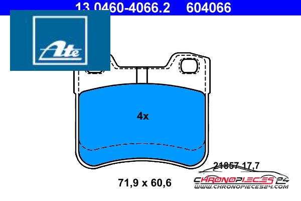 Achat de ATE 13.0460-4066.2 Kit de plaquettes de frein, frein à disque pas chères