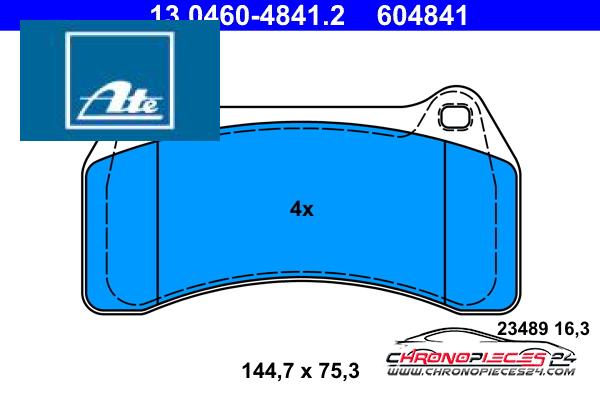 Achat de ATE 13.0460-4841.2 Kit de plaquettes de frein, frein à disque pas chères