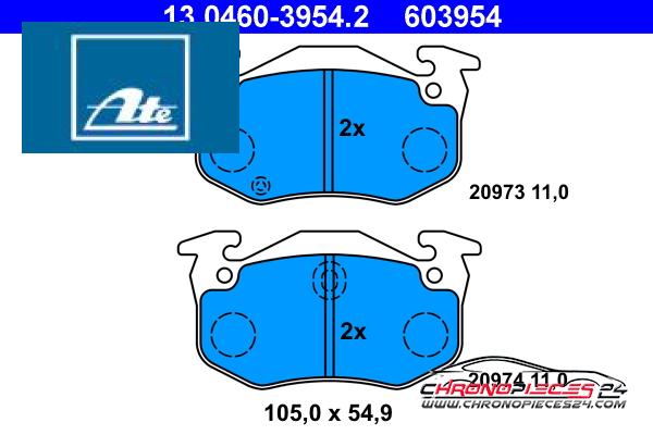 Achat de ATE 13.0460-3954.2 Kit de plaquettes de frein, frein à disque pas chères