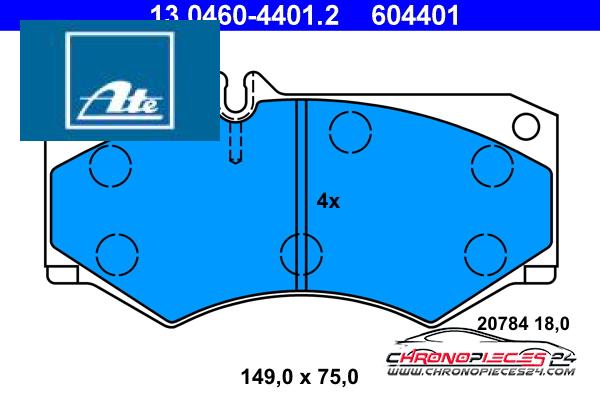 Achat de ATE 13.0460-4401.2 Kit de plaquettes de frein, frein à disque pas chères