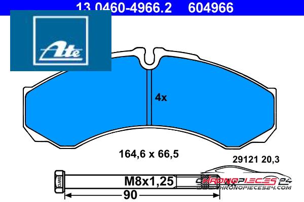 Achat de ATE 13.0460-4966.2 Kit de plaquettes de frein, frein à disque pas chères