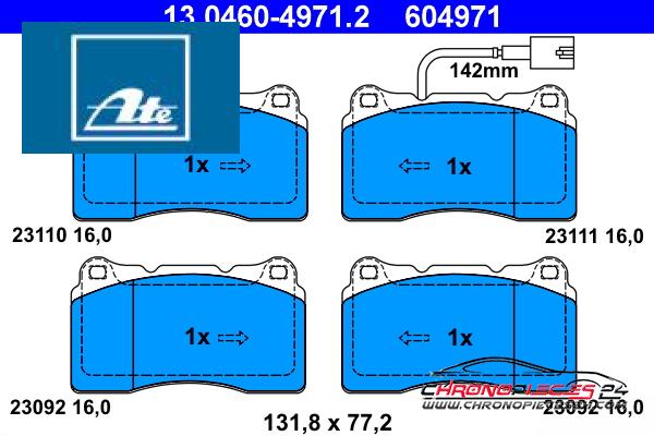 Achat de ATE 13.0460-4971.2 Kit de plaquettes de frein, frein à disque pas chères