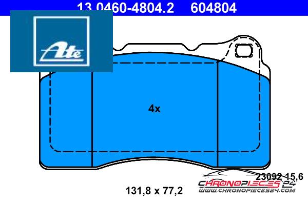 Achat de ATE 13.0460-4804.2 Kit de plaquettes de frein, frein à disque pas chères