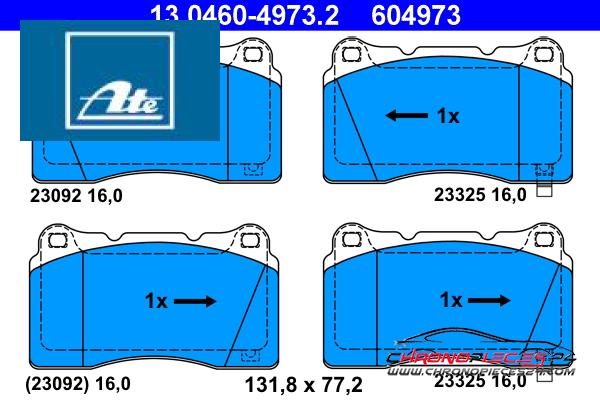 Achat de ATE 13.0460-4973.2 Kit de plaquettes de frein, frein à disque pas chères