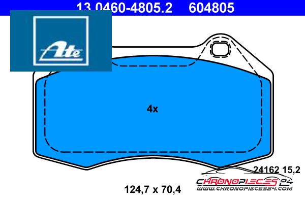 Achat de ATE 13.0460-4805.2 Kit de plaquettes de frein, frein à disque pas chères